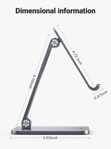 Miniatura 7 de UGREEN Soporte para tablet compatible con iPad soporte de escritorio ajustable de aluminio base más gruesa compatible con iPad Pro Air Mini 13 12.9