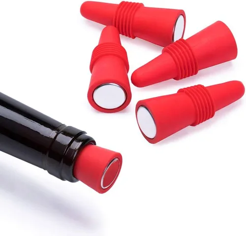 Miniatura 8 de OHMAXHO Tapones de vino (juego de 5), tapón de silicona para botella de vino y tapones para botellas de bebidas, color negro