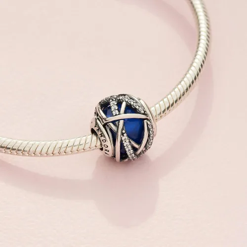 Miniatura 4 de PANDORA Joyería de cristal de galaxia azul y circonita cúbica en plata de ley Metal Cristal Circonita cúbica