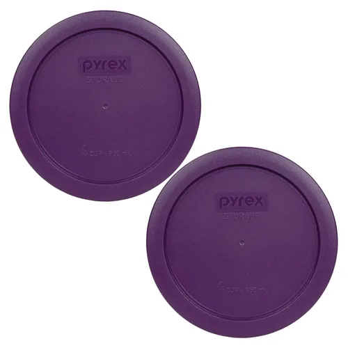 Miniatura 6 de Pyrex 7201-PC 4 tazas azul tapa de repuesto para almacenamiento de alimentos (paquete de 4) - Fabricado en Estados Unidos Azul oscuro