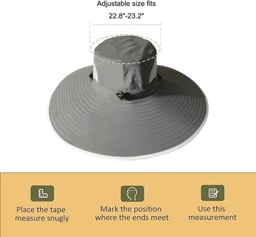 Miniatura 6 de Leotruny Sombreros de ala ancha para hombre UPF50+ sombrero impermeable transpirable para pesca, senderismo, camping