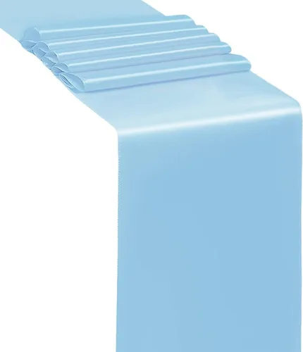 Miniatura 4 de 50 Bandas y Lazos de Satén Azul Bebé para Sillas para Decoración de Bodas, Fiestas de Cumpleaños y Fiestas - Cintas de 7x108 Pulgadas, Lazos