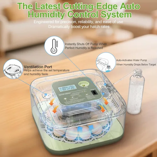 Miniatura 3 de Incubadoras para incubar huevos, capacidad de 12 huevos, incubadora de huevos con giro automático de huevos y control de humedad para todas las aves