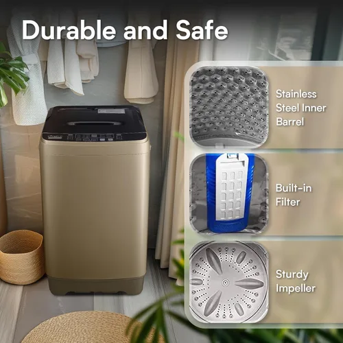Miniatura 3 de Anypro - Lavadora portátil de 17.8LBS, lavadora y secadora compacta con 10 programas y 8 niveles de agua, ideal para apartamento, RV, dormitorio