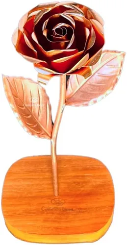 Miniatura 10 de Camellia Bees Rosa de madera, regalo de flores de aniversario de madera para San Valentín, día de la madre, 5º aniversario de boda, regalo de madera