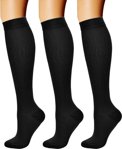 CHARMKING Calcetines de compresión para mujeres y hombres (3 pares) de 15-20 mmHg es el mejor apoyo para atletismo, correr, ciclismo