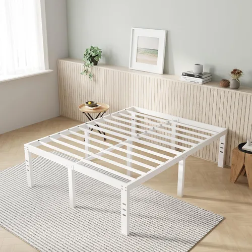 Miniatura 11 de Novilla Base de cama tamaño Queen, base de cama con plataforma de metal de 14 pulgadas tamaño Queen con espacio de almacenamiento debajo de la cama