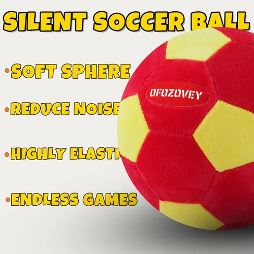 Miniatura 4 de Paquete de 2 pelotas de fútbol para interiores, tamaño 4, pelotas de fútbol acolchadas para el interior de tu hogar, pelota de espuma suave y segura