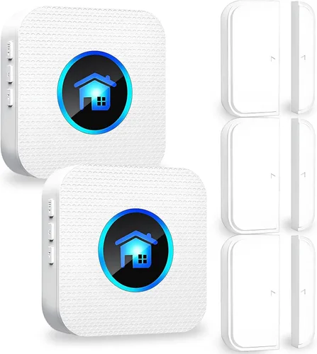 Miniatura 8 de Timbre de puerta inalámbrico, timbre inalámbrico para tienda con indicadores LED, impermeable, alarmas de puerta cuando se abre con rango de 986