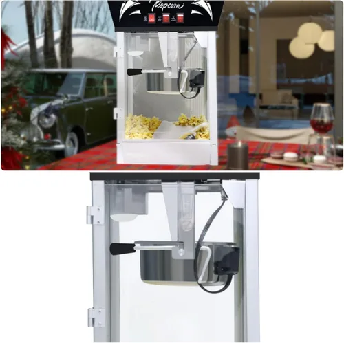 Miniatura 5 de Máquina de palomitas de maíz, máquina de palomitas de maíz estilo teatro de 12 Oz con plataforma de calentamiento, máquina de palomitas de mesa