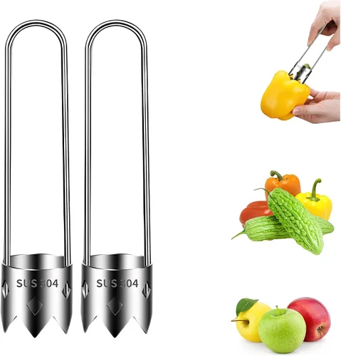 Miniatura 8 de Herramienta de extracción de semillas de pimienta, descorazonador de frutas de acero inoxidable mejorado 2026, cortador de frutas reutilizable, A1