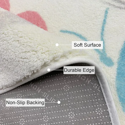 Miniatura 5 de USTIDE Butterflys Alfombra para Niños 5X7/55"x78" Alfombra de Área Lavable a Máquina para Dormitorio de Niñas Alfombra Suave para Sala de Estar Sala