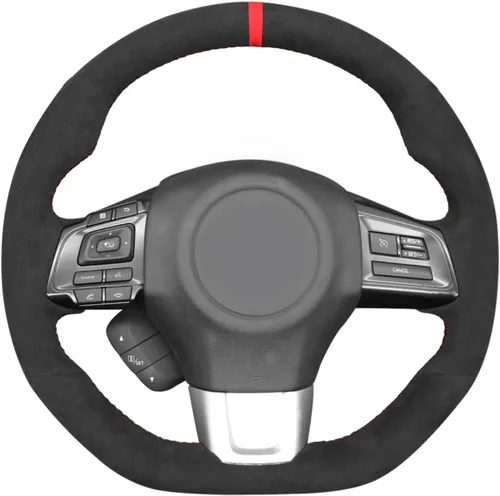 Miniatura 22 de MEWANT Funda de volante de automóvil transpirable cosida a mano para Subaru WRX 2015-2021 / WRX STI 2015-2021, accesorios para volante Subaru WRX