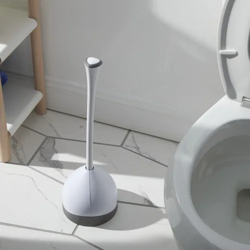 Miniatura 6 de Clorox Destapador de inodoro con soporte oculto y organizador de diseño compacto resistente con base de goma antideslizante para almacenamiento
