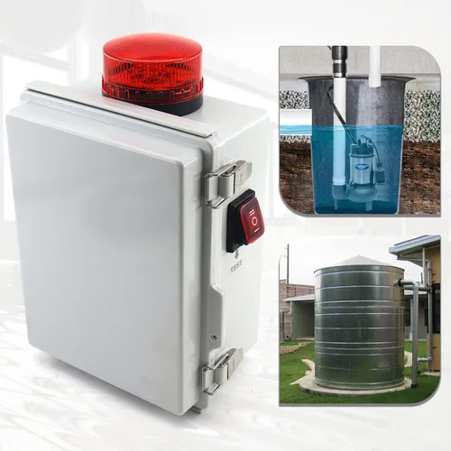 Miniatura 5 de Alarma de bomba de sumidero Alarma de agua alta para bomba de sumidero séptico tanque de agua de estanque cuenta con una luz intermitente brillante