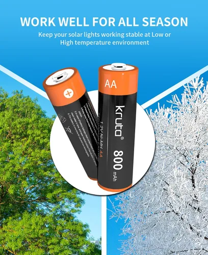 Miniatura 7 de NiMH Baterías AA recargables, 1.2 V 800 mAh recargables AA baterías solares para luces solares al aire libre y dispositivos domésticos, precargadas