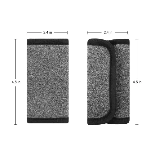 Miniatura 5 de Accmor Fundas de correa de asiento de automóvil para bebés y niños, fundas de correa de asiento de automóvil, almohadillas de hombro, fundas de Gris