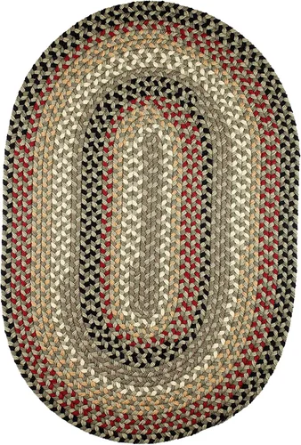 Miniatura 5 de Rhody Rug Mayflower MF23 Verdant/Spruce - Alfombra trenzada ovalada de 4 x 6 pies, decoración del hogar, tapete de piso o alfombra de dormitorio