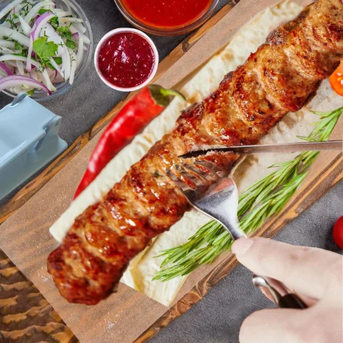 Miniatura 4 de Molde para Hacer Kebab Plástico Prensa para Pinchos de Carne Herramienta para Hacer Kebab Barbacoa (Gris)