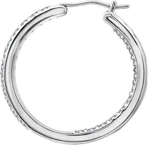 Miniatura 3 de Tienda Collection Platinum or Gold Plated Sterling Silver Inside-Out Hoop Earrings made with Infinite Elements Zirconia