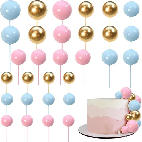 Miniatura 10 de Rsstarxi 30 piezas de mini globos y bolas de espuma para tartas – Insertos de pastel de bricolaje para bodas, aniversarios y decoraciones de fiesta