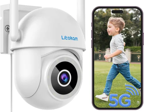 Miniatura 11 de Cámara de seguridad al aire libre litokam 2.5K, cámara Wi-Fi 2.4G para seguridad en el hogar al aire libre con detección de movimiento AI, cámara IP