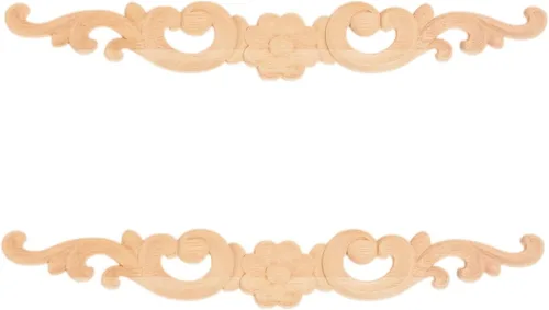 Miniatura 13 de MUXSAM Apliques de madera decorativos tallados, calcomanías largas de madera para decoración de muebles de bricolaje, tallas de roseta para puerta