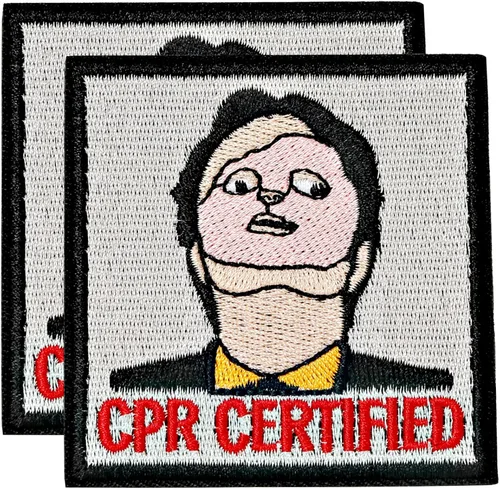Miniatura 7 de Parche certificado CPR, 1 parche bordado de moral con cierre de gancho, divertidos parches de memes para mochilas, chalecos, chaquetas, jeans