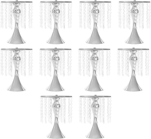 Miniatura 40 de Juego de 10 portavelas de metal dorado de 10.2 pulgadas de alto, florero, arreglo floral, candelabro, candelabro, portavelas para bodas, fiestas