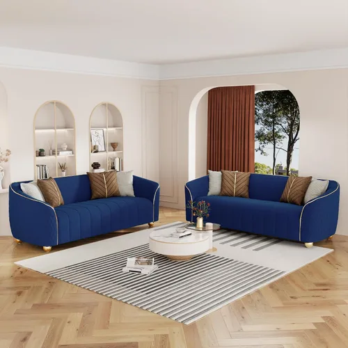 Miniatura 10 de Silla decorativa de 46 pulgadas de ancho para sala de estar, sofá individual de gran tamaño con marco de madera maciza y cojín de terciopelo