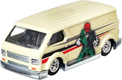 Miniatura 2 de Hot Wheels Auto de juguete, furgoneta MBK fundida a presión a escala 1:64, neumáticos de Real Riders, chasis y cuerpo de metal/metal, decoración