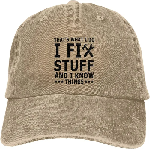 Miniatura 7 de I Fix Stuff and I Know Things Sombrero para hombres I Fix Stuff Hat Cool Stuff Hat para hombres divertido