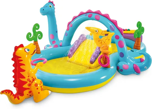 Centro de juego inflable tierra de dinosaurios de Intex, 31 x 90 x 44 pulgadas, a partir de 2 años 2-Multicolor