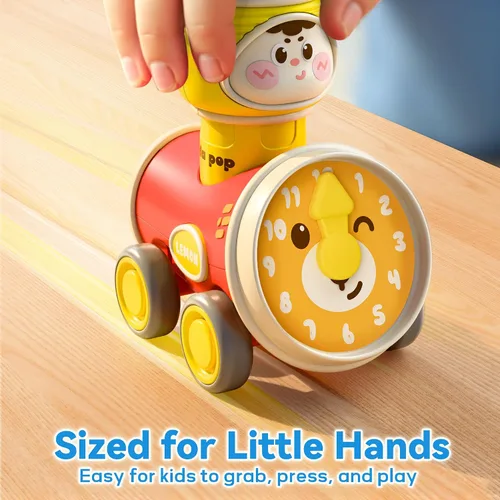 Miniatura 5 de iPlay, iLearn Press to Go - Juego de juguetes de coche para niños pequeños de 1 a 3 años, coches de carreras de fricción para bebés, juego
