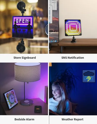 Miniatura 4 de Divoom Pixoo Visualización Max Pixel, APP Pantalla de control de teléfono móvil con pantalla LED programable de 32 X 32 para decoración del hogar