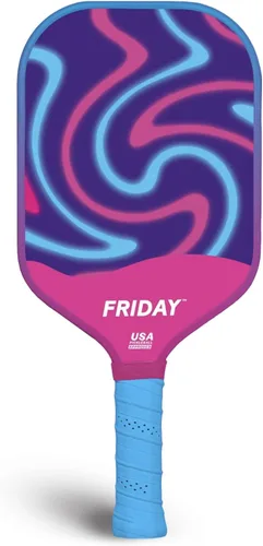 Miniatura 6 de Pala de pickleball Friday, aprobada por USA Pickleball, fibra de carbono duradera, diseño de cuerpo único termoformado, núcleo de panal, superficie