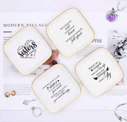 Miniatura 5 de To My Sister Saying - Bandeja decorativa para anillos de cerámica, para hermana hermano, regalo único de cumpleaños, Navidad, regalo significativo