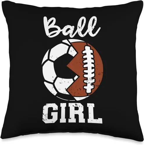 Ball Girl Funny Soccer Football Girl Throw Pillow