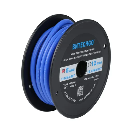 Miniatura 18 de Bntechgo 8 alambres de silicona suave y flexible, silicona resistente a altas temperaturas, altamente eficiente 8 AWG calibre, 1650 hilos de alambre