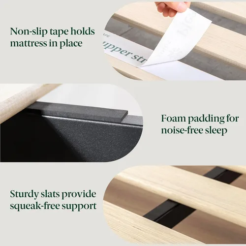 Miniatura 7 de ZINUS Suzanne - Base de cama de plataforma de metal y madera de 37 pulgadas, construcción de madera maciza y acero, no necesita somier, soporte