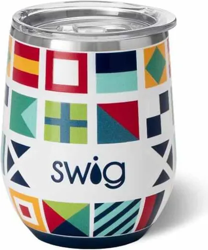 Miniatura 9 de Swig Life Vaso de vino de 12 onzas con tapa, acero inoxidable, apto para lavavajillas, portátil, triple aislamiento (todos los americanos)