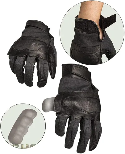 Miniatura 2 de Mil-Tec - Guantes para hombre (piel), color negro