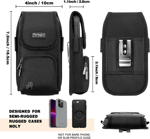 Miniatura 4 de Perilogics Funda de nailon para cinturón de teléfono celular compatible con iPhone 17 Pro Max, 16 Pro Max, 16 Plus, 15 Pro Max, 15 Plus, 14 Pro Max