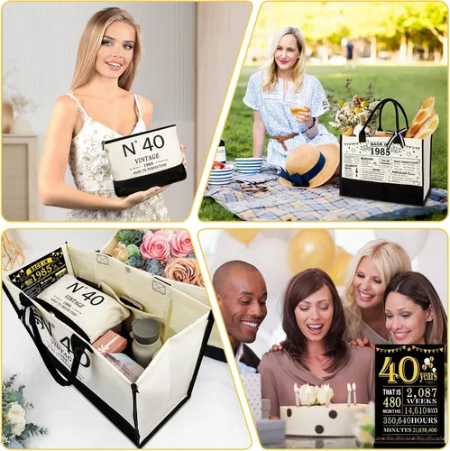 Miniatura 5 de YeohJoy Regalos de 40 cumpleaños para mujeres, bolsa de lona para viaje, regalos únicos de cumpleaños de 40 años para su madre, esposa, tía, amigos