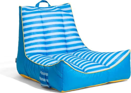 Miniatura 10 de Big Joe Captain's Float - Tumbona para piscina, no necesita inflado, malla de doble cara con rayas náuticas americanas, tela de drenaje rápido, 3