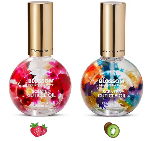 Blossom Hidratante, hidratante, fortalecedor, aceite perfumado para cutículas, infundido con flores reales, fabricado en Estados Unidos, 1.84 fl oz,
