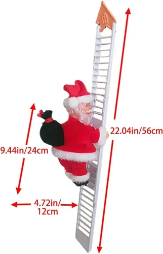Miniatura 5 de Escalera Trepadora de Santa, Divertida Decoración de Santa Claus Eléctrico Trepando Escalera de Cuerda, Juguete Muñeco de Santa Trepador