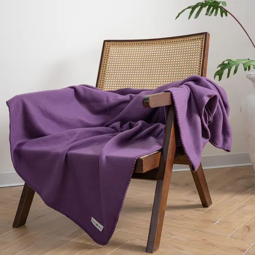 Miniatura 6 de Juego de mantas de forro polar a granel para viajes, niños, exteriores, bodas, mascotas (morado, paquete de 6 unidades, 50 x 60 pulgadas)