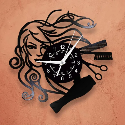 Miniatura 6 de Reloj de pared para peluquería, 12 pulgadas, reloj de pared para salón de belleza, cuarzo silencioso, sin tictac, funciona con pilas, moderno, Sin