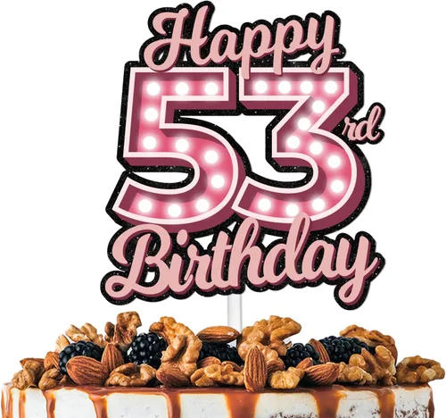 Miniatura 8 de Decoración para pastel de cumpleaños 30 con purpurina rosa Let's Glow Crazy Party Theme Decor Supplies Men Women Happy Birthday 30 Anniversary Party